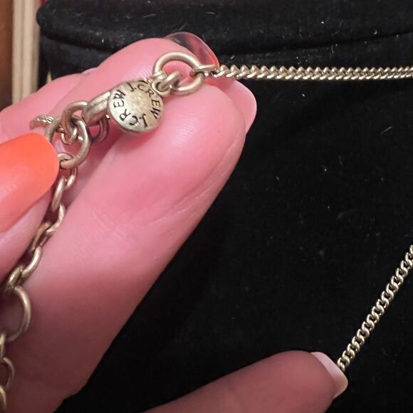 J. Crew Gray/Gold Tone Sparkle Beaded Tassel Pendant Necklace - Picture 3 of 3